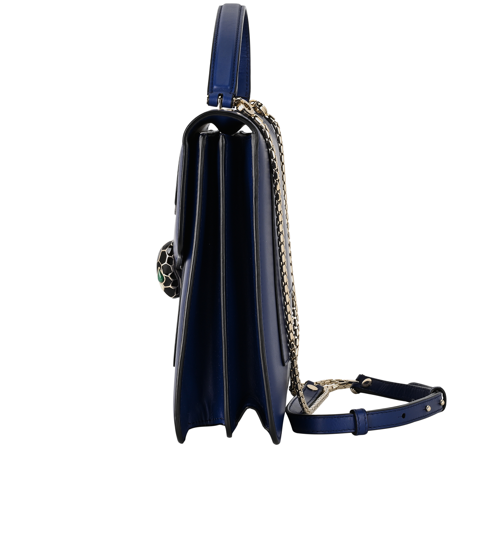 Serpenti Forever Top Handle, &pound;895, Handbags, Blue, Leather, Bottom view